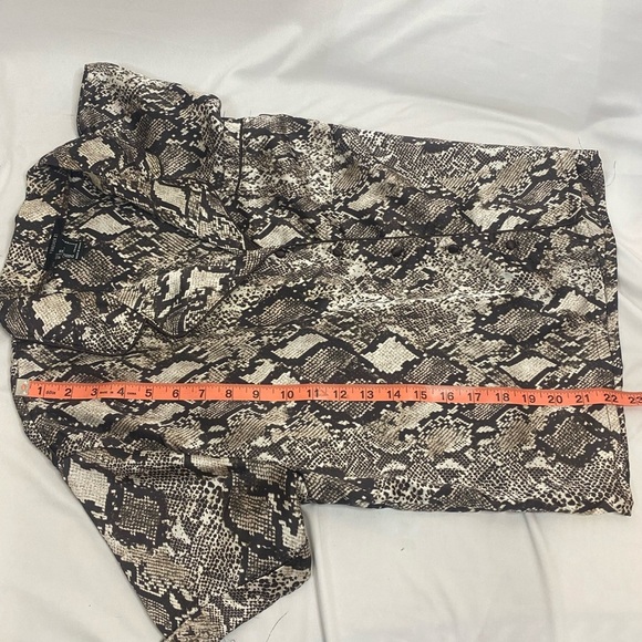 Forever 21  Snake Print Button Down Silky Top, Size L - Picture 4 of 5